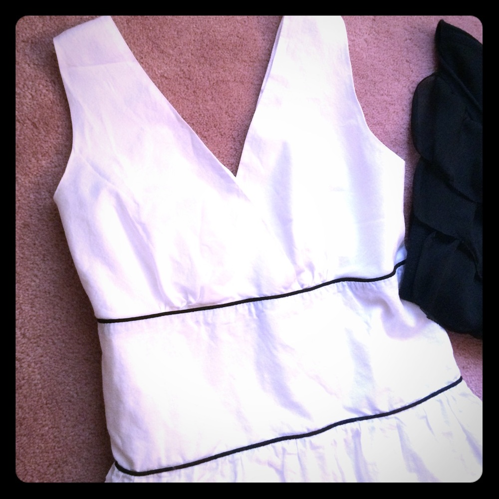 White sundress with black detail