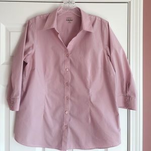 3/4 sleeve button down blouse