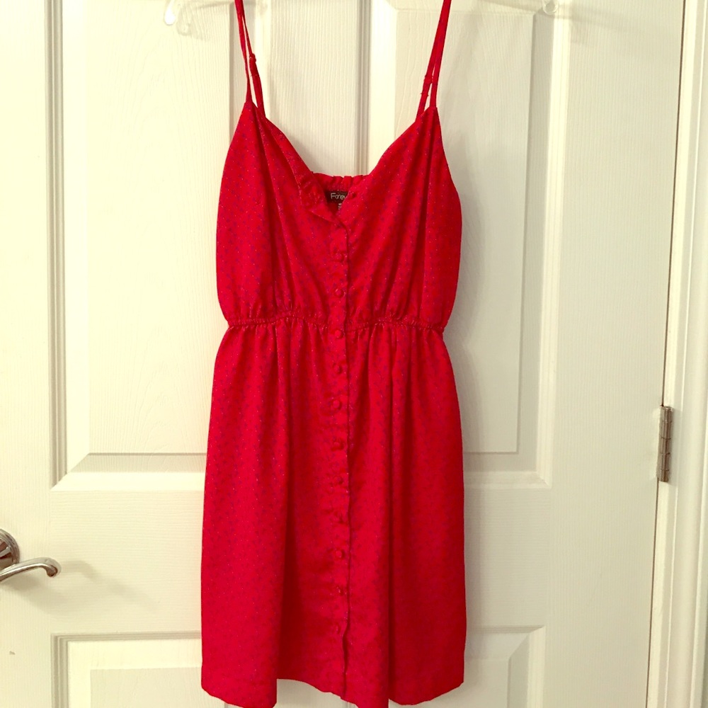Red button up sun dress