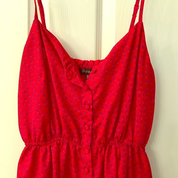 Red button up sun dress - Picture 2 of 2