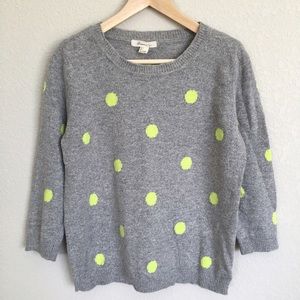 Gray and Yellow Polka Dot Sweater