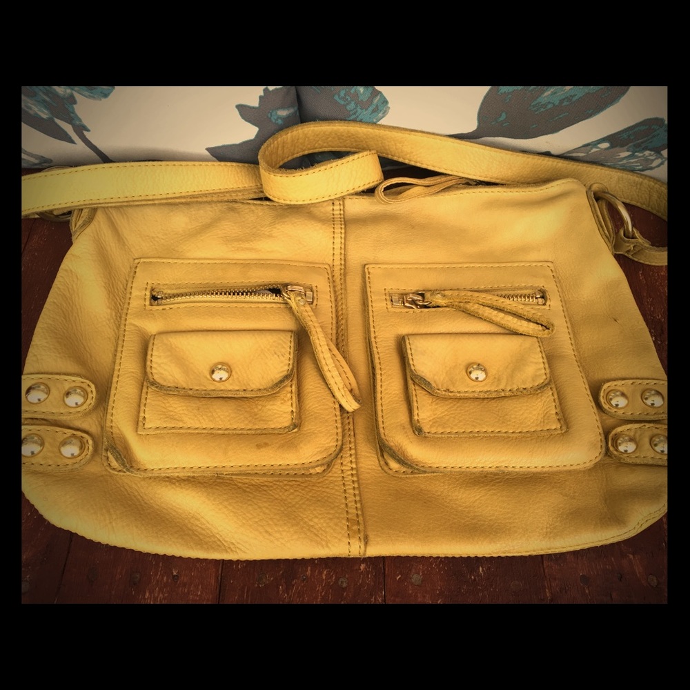 Linea Pelle marigold crossbody