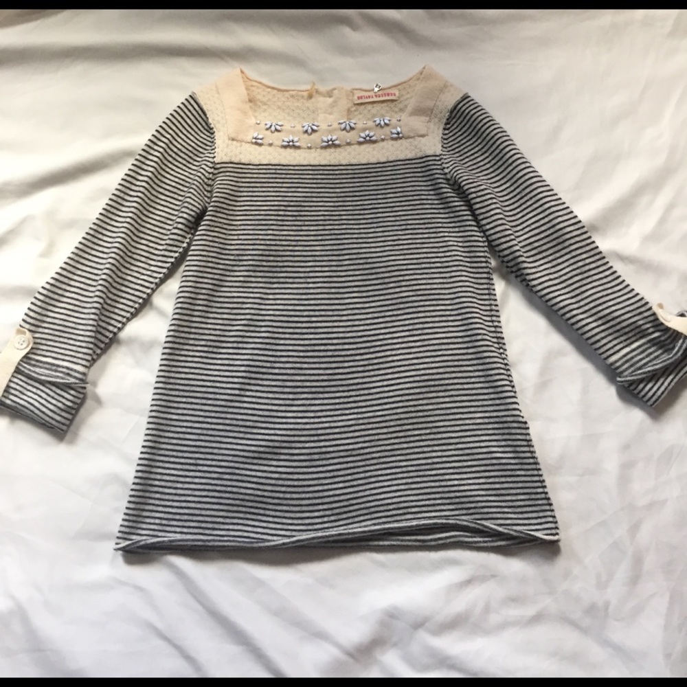 Rebecca Taylor Wool Bejeweled Sweater