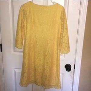 Maggy London Times Yellow Lace Shift Dress