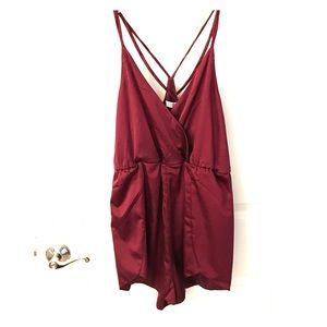 Maroon strappy romper
