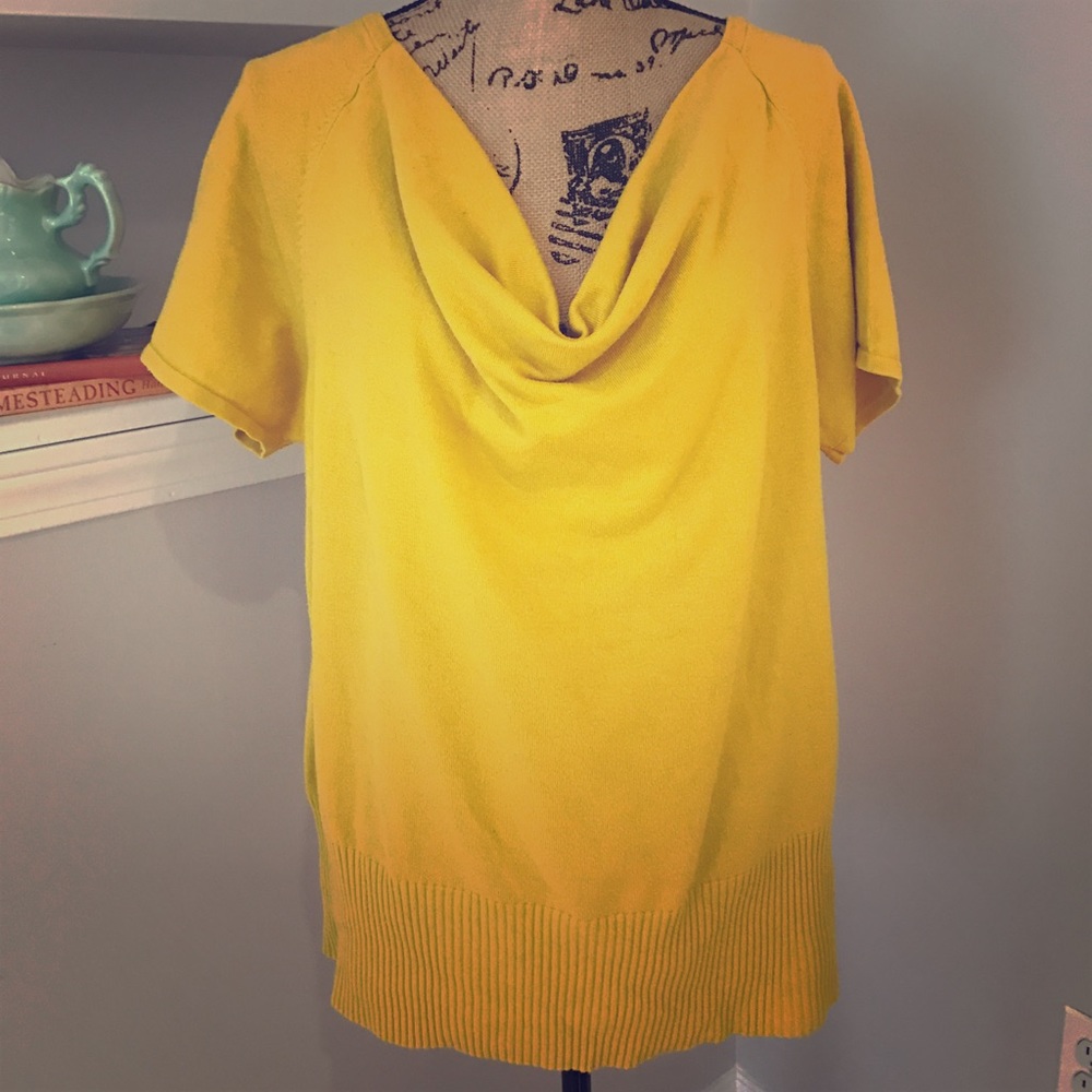 Yellow cowl neck blouse