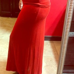 Red long skirt