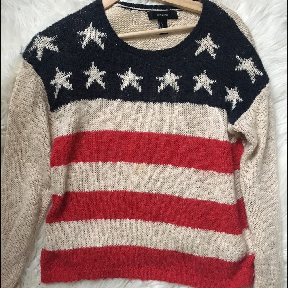 American flag knit sweater