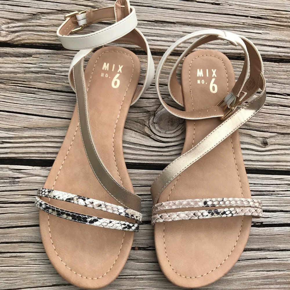 Brand New Snake and Gold Sandals