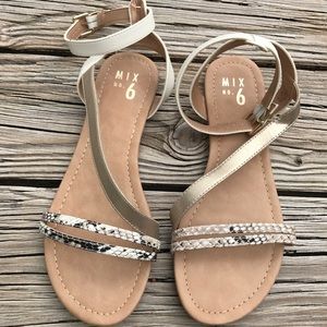 Brand New Snake and Gold Sandals