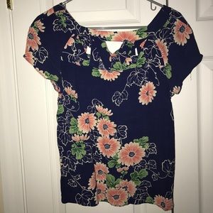 Anthropology shirt, flowers, cut out