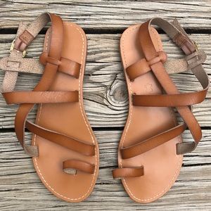 Bamboo Gladiator Sandals Brown