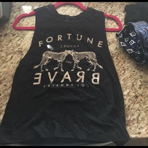 Black cut off tshirt forever 21 writing