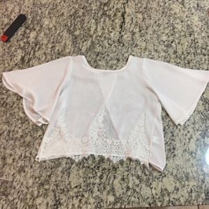 White open slot back Blouse