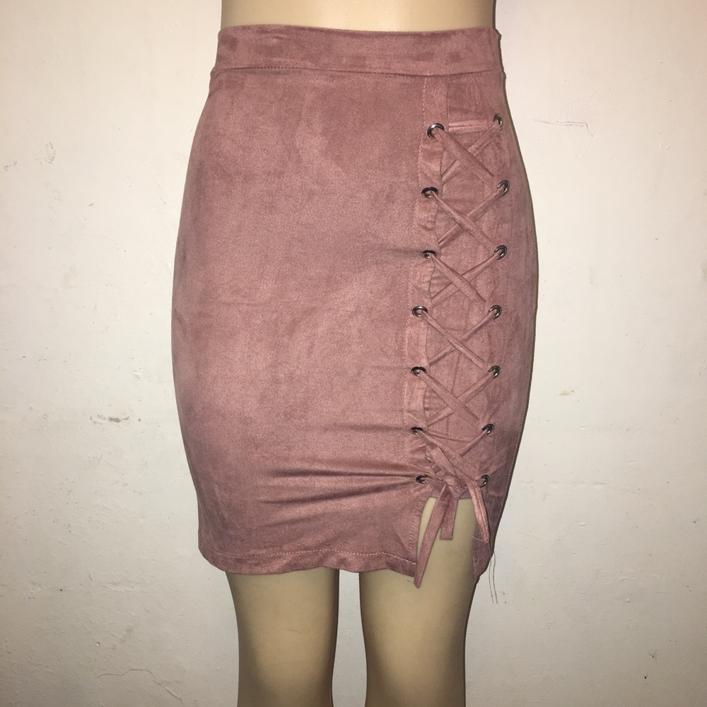 Rosewood Side Lace Up Skirt