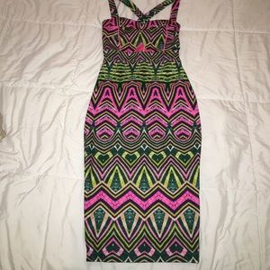 Multi color bodycon dress