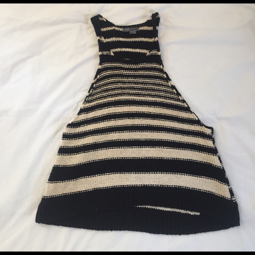 Black and Cream Vince Knit Tank