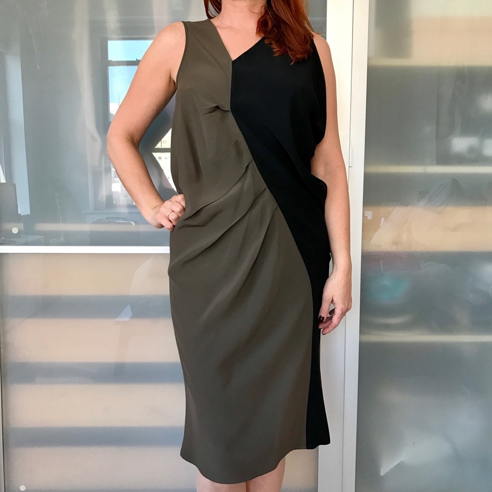 Zero + Maria Cornejo color block crepe dress