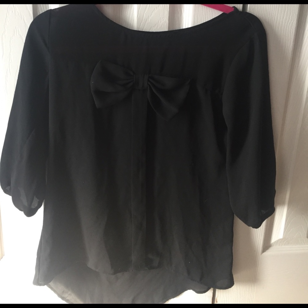 Black bow blouse