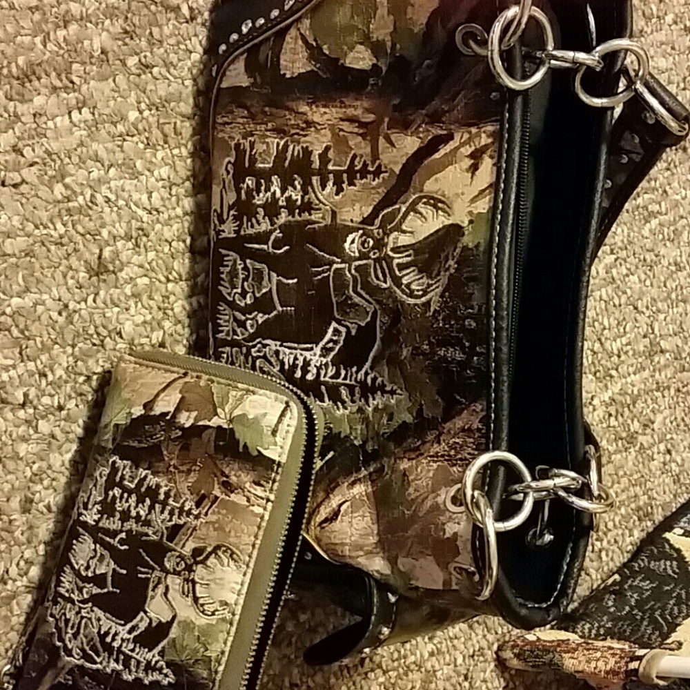 Camo Montana West Purse and matching wallet