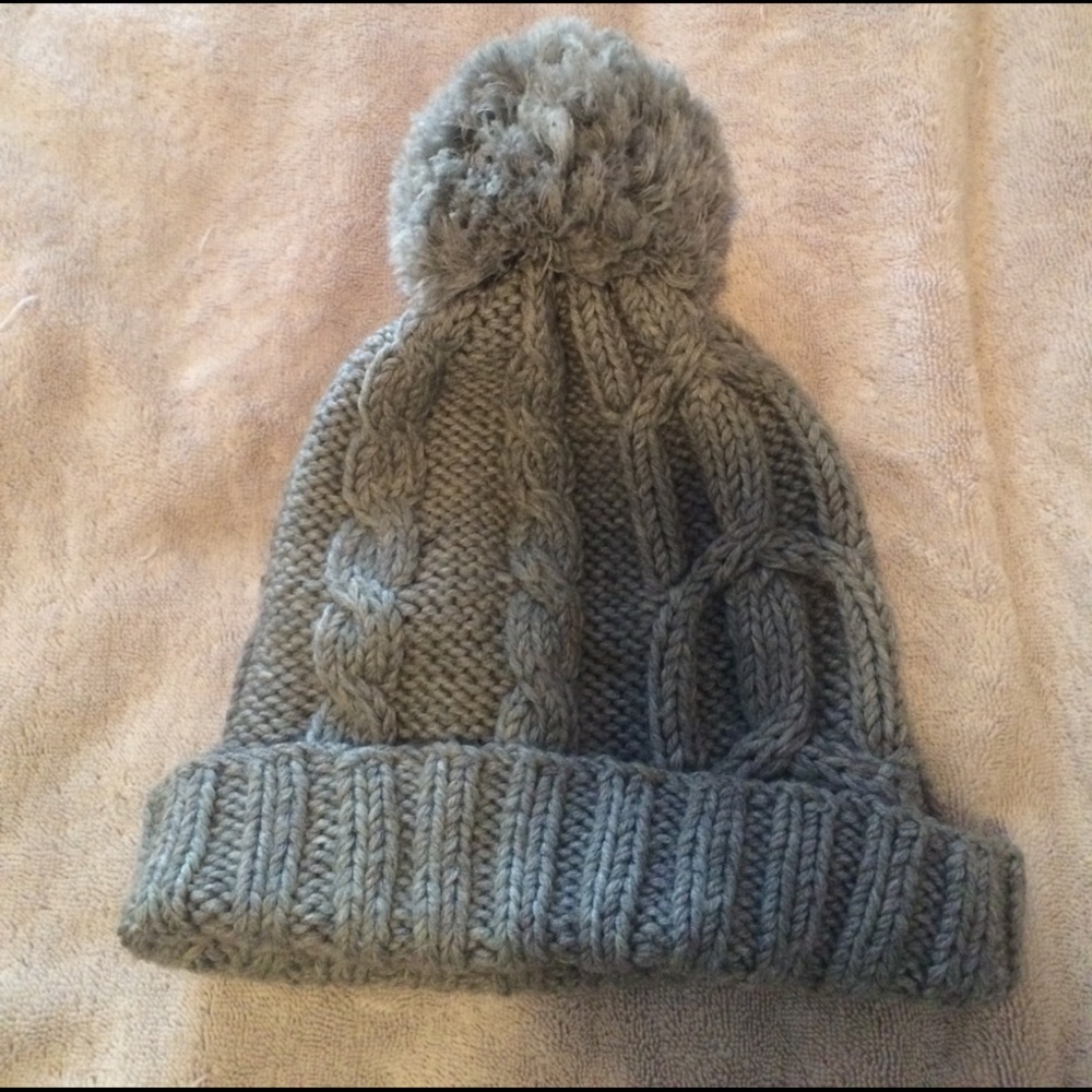 J.crew gray cable knit winter hat