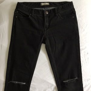 Free People Ripped Jeans with cropped raw hem