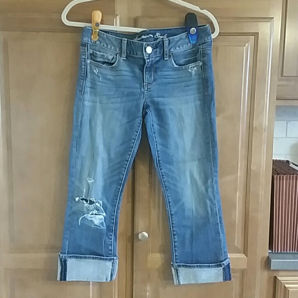 EUC Jean Destroyed Crops by American Eagle