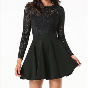 Bebe Lace Flared Dress