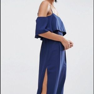Asos light blue off the shoulder maxi