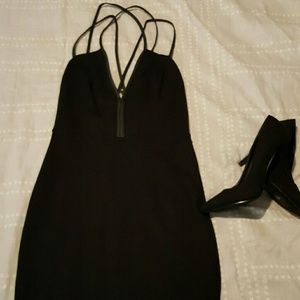 H&M black criss cross strap party dress