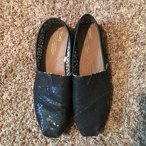 Toms sparkle black shoes