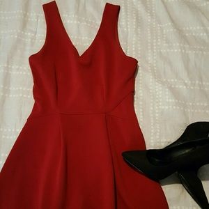 Red fit and flare dress