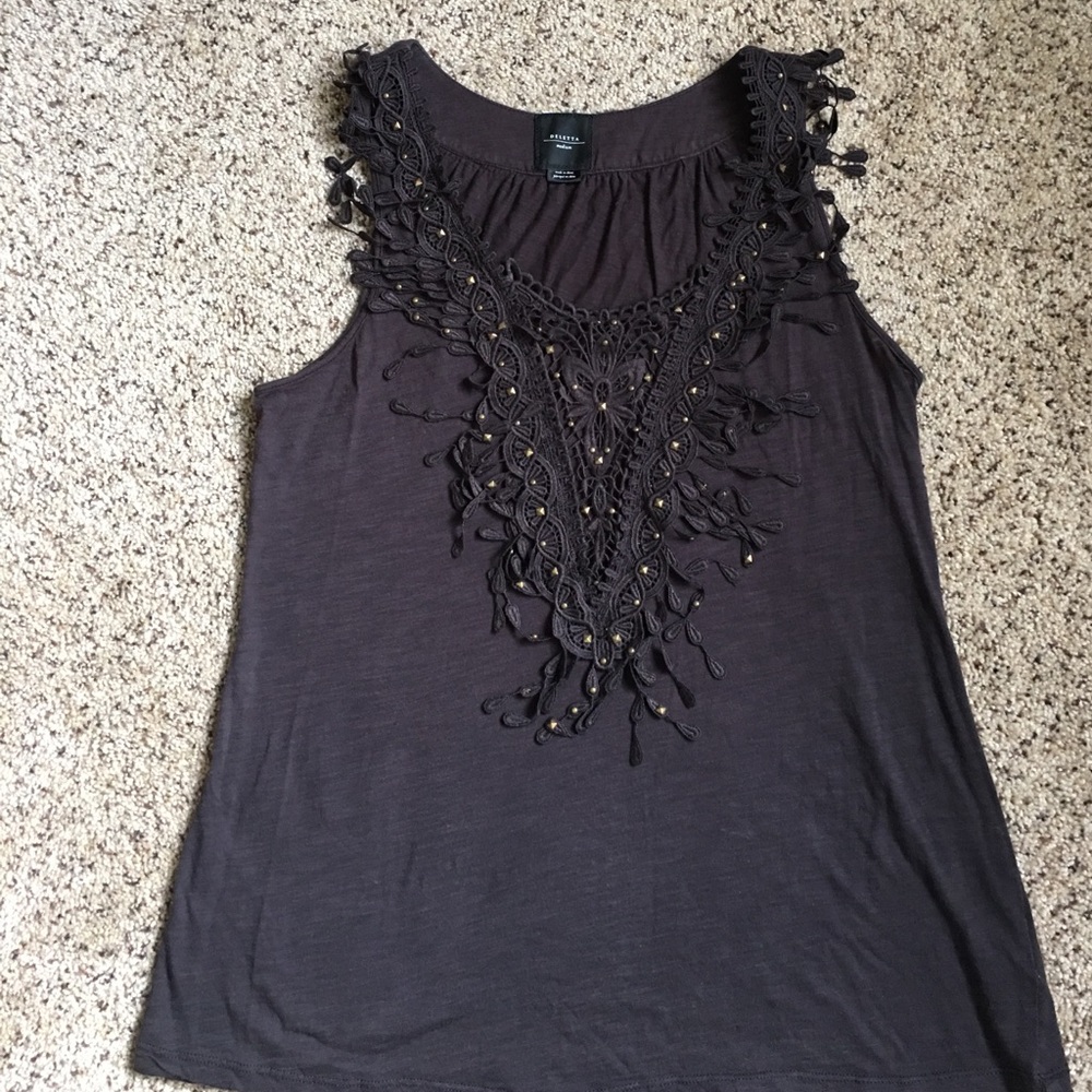 Sleeveless embellished Anthropologie tank