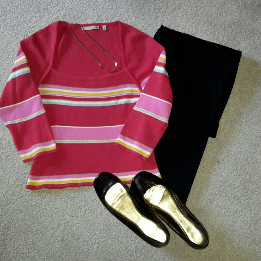 .Laurie  B. Knit 3/4 Sleeved Top