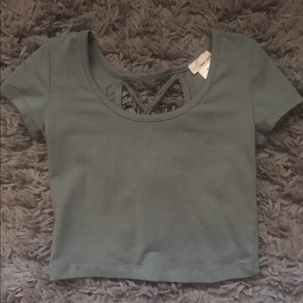 Wet Seal XS Crop Top with Crossed Back