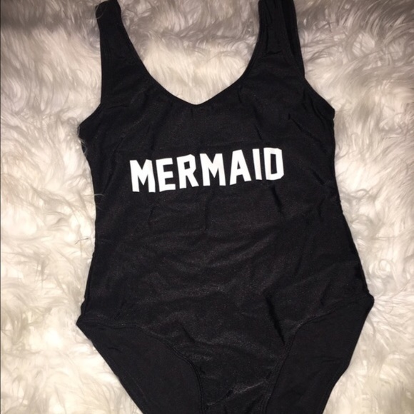 New Black Sexy Mermaid One Piece Swimsuit - Picture 2 of 3