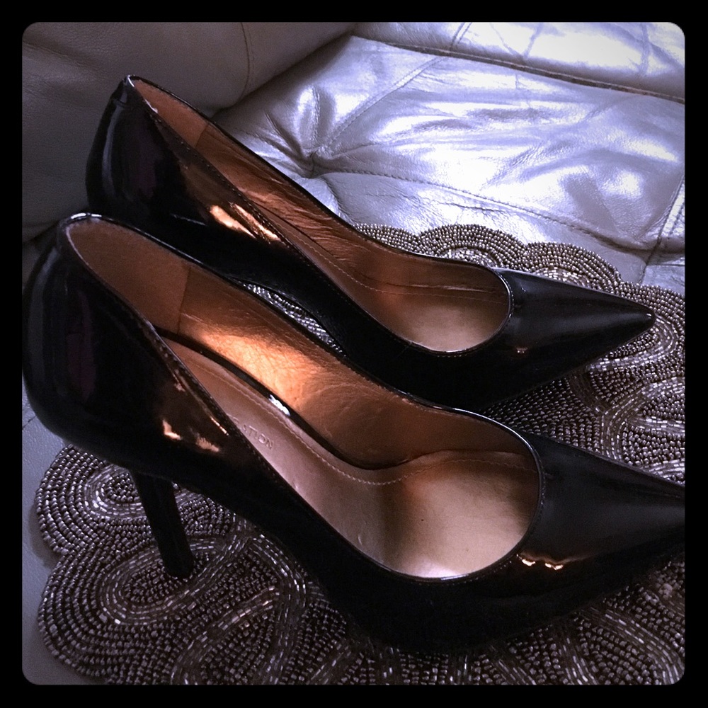 BCBG patent pumps!