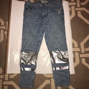 TOPSHOP FOIL MOTO JEANS