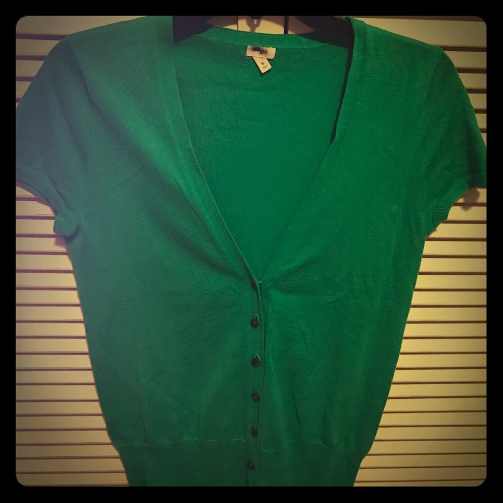 J. Crew Kelly green short sleeve cardigan. Size S.