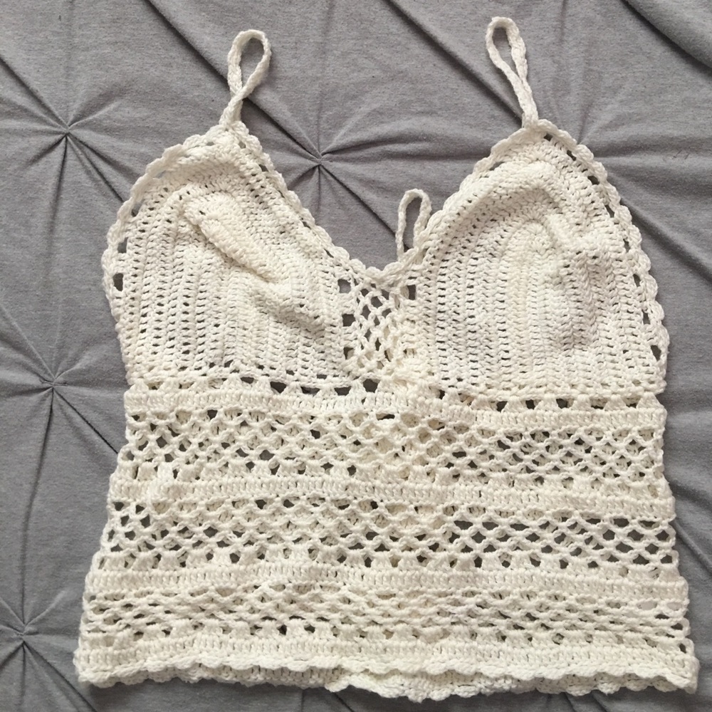 crochet white top