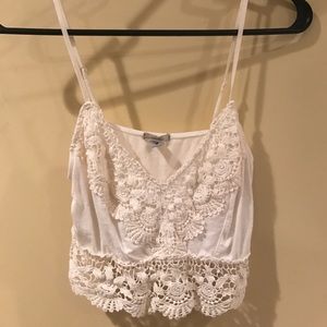 White crochet crop top