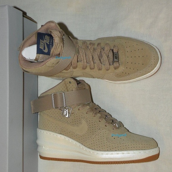 Nike Lunar Force 1 Sky Hi Desert Camo Sneaker Shoe - Picture 2 of 7