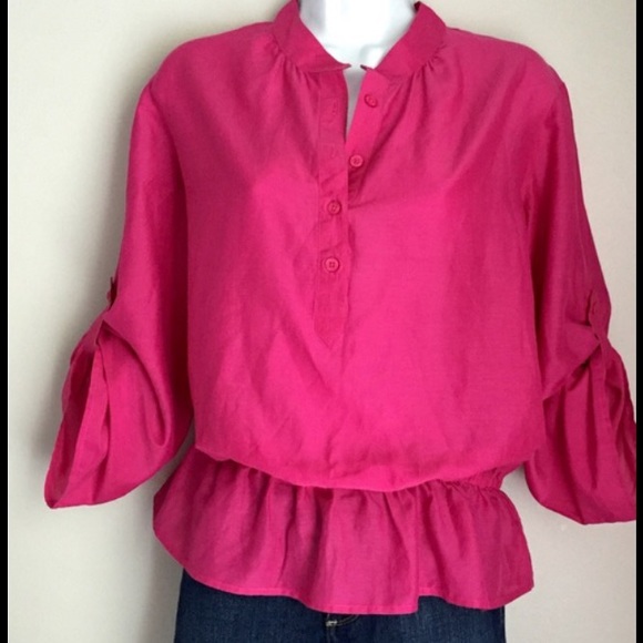 Michael Kors Tops - Michael Kors Button Up Peplum Blouse Top