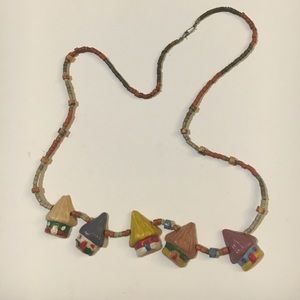 Thrifts clay bead necklace