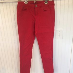 American Eagle Pink/Red Stretchy Skinny Jeans