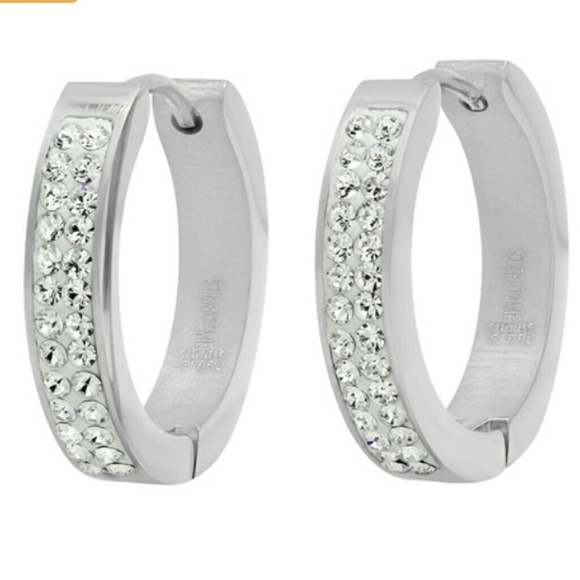 Jewelry - Gorgeous Huggies with beautiful crystals