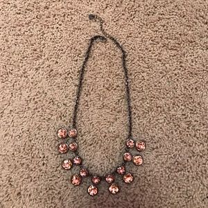 Light Pink and Dark Silver Statement Necklace