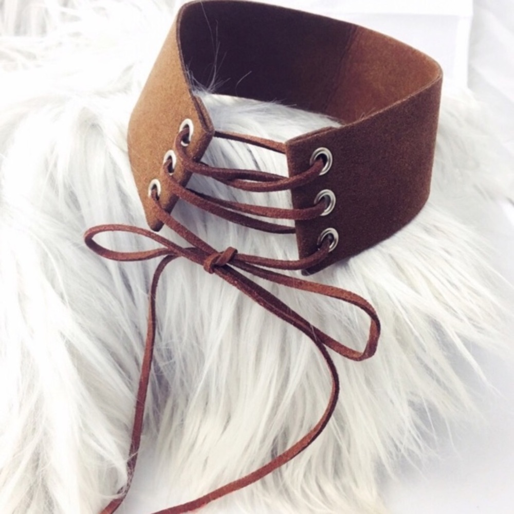 🌿 Wide Suede Corset Choker Bundle - Picture 3 of 5