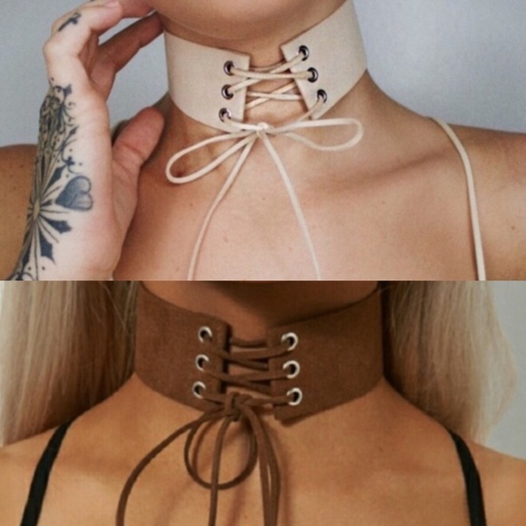 Nasty Gal Jewelry - 🌿 Wide Suede Corset Choker Bundle
