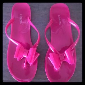Hot Pink Express Flip Flops. Size 8
